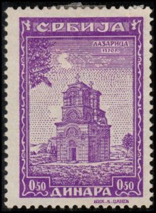 Serbia 2N31 - Mint-H - 50p Lazaritza Monastery (1942) (cv $0.55)