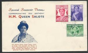 TONGA 1950 Queen Salote Birthday commem FDC................................88876