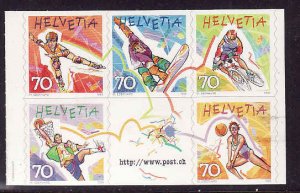 Switzerland-Sc#1034a-unused NH pane-Youth Sports-1998-