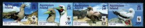 ASCENSION SG1241a/44a 2016 RED FOOTED BOOBY NO WHITE MARGINS  MNH