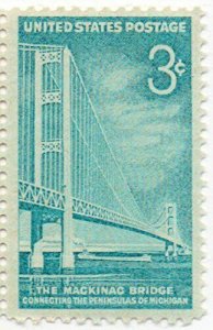 1958 Mackinac Bridge Single 3c Postage Stamp -Sc #1109 - MNH,OG