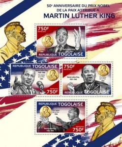 Martin Luther King Jr Nobel Peace Prize Africa US Politics Togo MNH stamp set