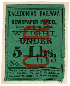 (I.B) Caledonian Railway : Newspaper Parcel under 5lbs