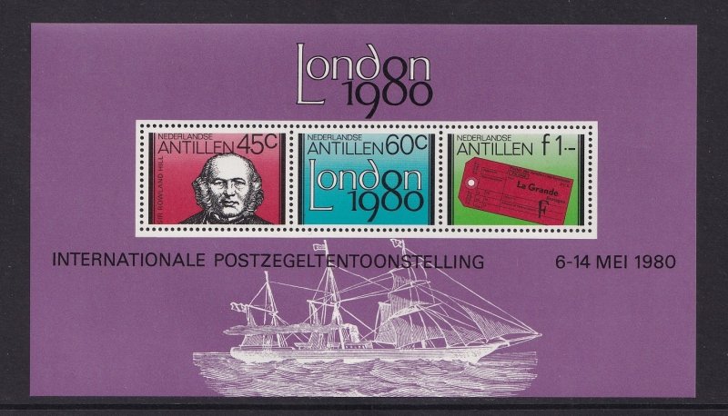 Netherlands Antilles  #456-458a  MNH  1980  sheet London stamp exhibition