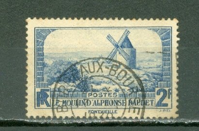 FRANCE 1937 WINDMILL #307 VERY NICE CANCELLATION...NO THINS