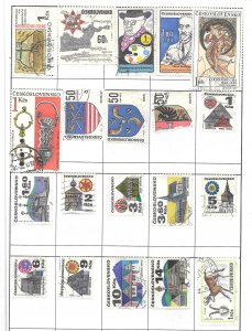 Czechoslovakia #Z40 Mixture Page of 20 stamps Collection / Lot