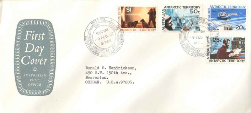 Australian Antarctic Territory Scott L15-L18 Typewritten Address.