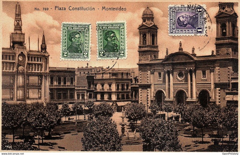 Uruguay 1930 THE Four World Cup Slogan Cancels Complete Set plus Poster Stamp...