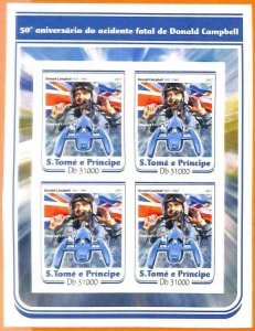 A6675 - SAO TOME & PRINCE, Error, 2017, IMPERF MINIATURE S: Campbell, Bluebird-