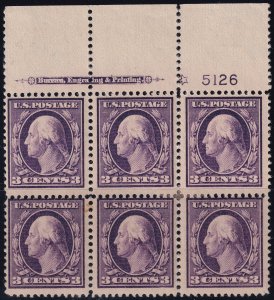 #333 Mint OG, VF, Plate number block of 6, star, imprint (CV $410) (CV $30 - ...