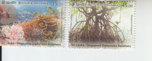 2021 Sri Lanka Relations W/ Singapore (2) (Scott 2273-74) MNH