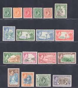 1938-52 JAMAICA - Stanley Gibbons # 121-133a - 18 Value Series - MNH**