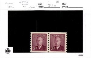 Canada, Postage Stamp, #296 Pair Mint NH, 1950 King George (AI)