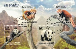 NIGER 2015  - Panda bears / minisheet