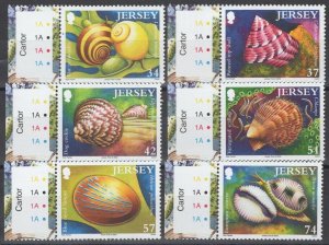 ZAYIX Great Britain - Jersey 1207-1212 MNH Shells Marine Life 042922-SM157