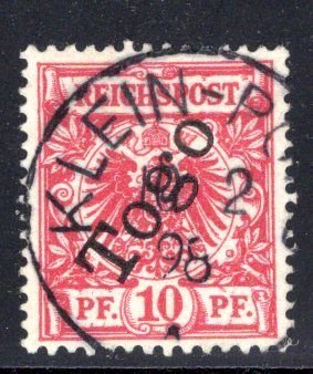 German Togo #3, Klein-Popo CDS dated 10 Feb 1898,  CV $3.00, great centering!
