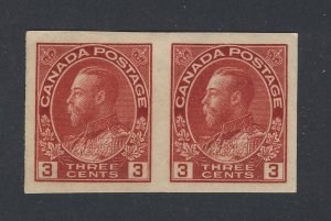 2x Canada WW1 Admiral Imperf Stamps;  #138-3c Pair MNG VF Guide Value = $50.00B