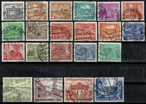 GERMANY BERLIN 1949-54 BERLIN BUILDINGS USED SET SG B35-53 Wmk.230 P.14 XF