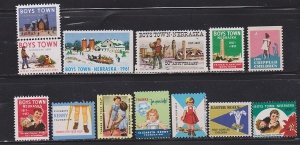 13 Different MNH Charity Seals - Cinderella,  Poster stamps