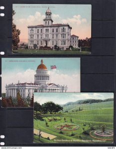USA  3 Colored  Postal Cards California 15931