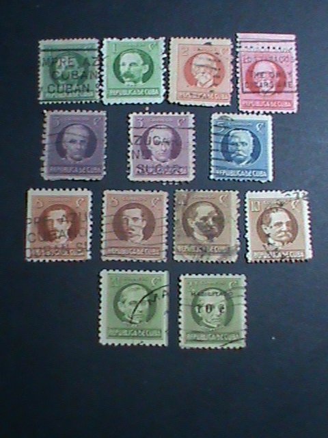 ​CUBA-1917-SC#264//279-13 OVER 100 YEARS OLD CUBA FAMOUS PERSONS USED STAMPS
