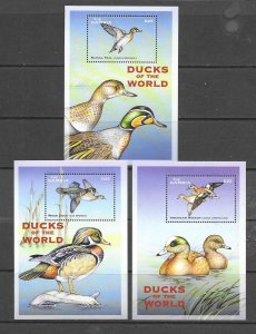 BIRDS - GAMBIA #2511-13 DUCKS MNH
