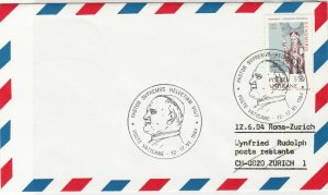 Vatican 1984 Airmail Pope Helvetiam Visit Slogan Cancels Stamps Cover Ref 29514