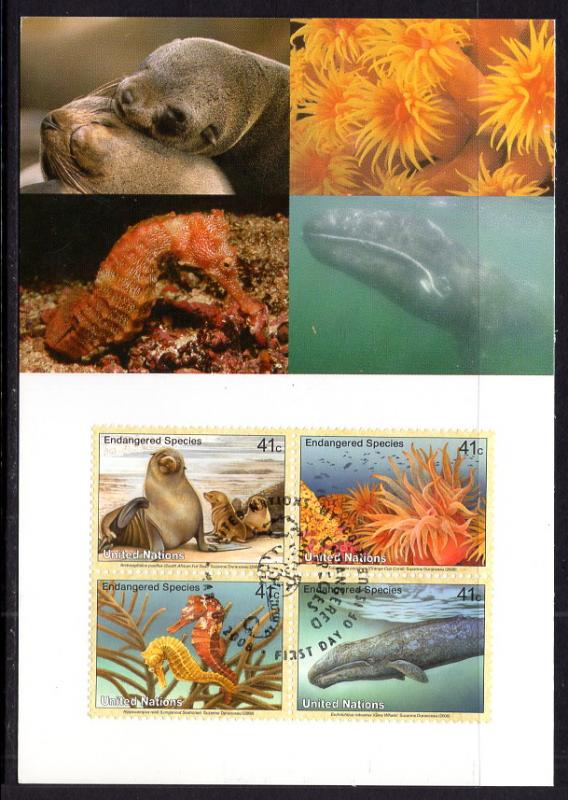 UN New York 952a Animals Maxi Card UN Postal Admin U/A FDC 