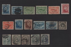 Newfoundland 1876-1890 Lot of 14 Used and 3 Unused Stamps Good-Fine SCV $219.25
