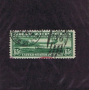 SC# C13 USED 65C ZEPPELIN 1930, BLACK RED PURPLE CCLS, 2021 PSAG CERT GRADED 90