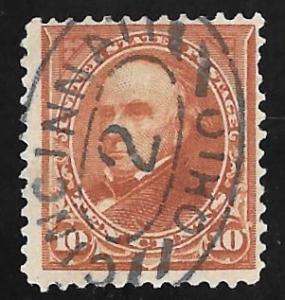 283 10 cents SUPERB RAILROAD CANCEL Webster, Orange Brown Stamp used F