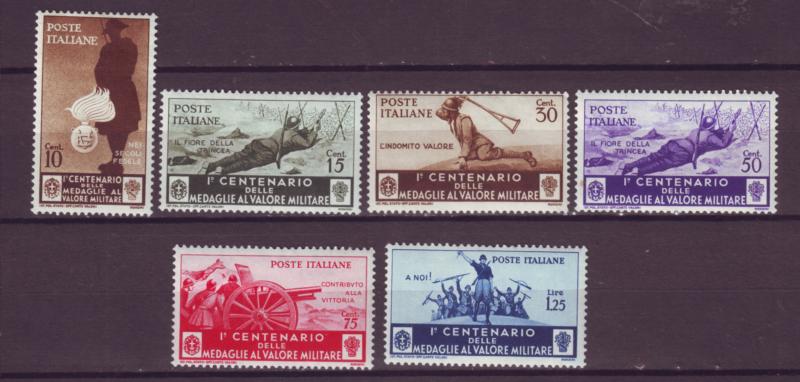 J21557 Jlstamps 1934 italy part of set mh #331-2,335-8 military