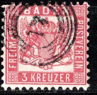 German States Baden Scott # 20, used