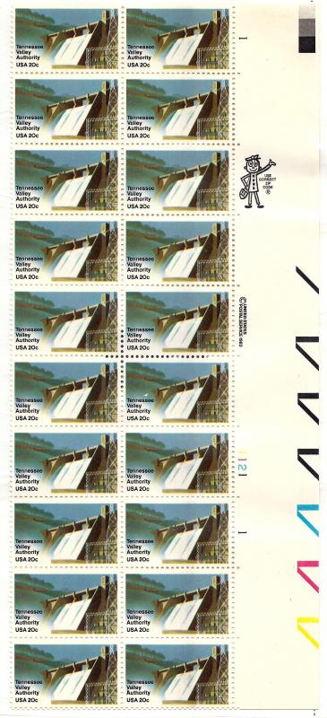 2042 Mint,OG,NH... Plate Block of 20... SCV $10.00