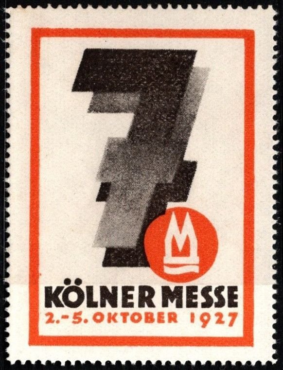 1927 Germany Poster Stamp 7th Annual Cologne International Fair & Exhibition