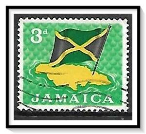 Jamaica #221 Flag Over Map Used