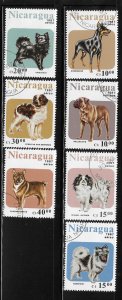 Nicaragua 1987 Dogs Sc 1632-1638 Used A1325