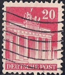 Germany #646 20pf Bradenburg Gate Berlin used F-VF