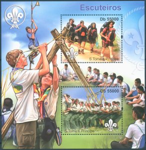 Sao Tome & Principe 2011 MNH Scouting Stamps Boy Girl Scouts 2v S/S