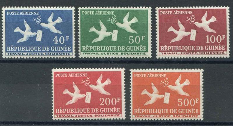 Guinea Scott C17-21 MNH! Birds Letter!