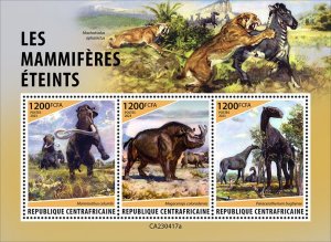 C A R - 2023 - Extinct Mammals - Perf 3v Sheet  - Mint Never Hinged