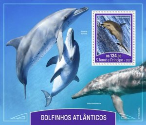 Sao Tome & Principe 2021 MNH Atlantic Dolphins Stamps Marine Animals 1v S/S