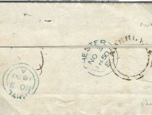 GB WALES Cover Bryneithin Printed EL Late Use *ABERGELE* UDC Caerwys 1850 89.34 