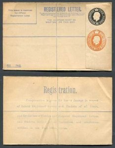 RP31b KGV 2d Black and 2d Orange Compound Registered Envelope Flap Type 7 Mint