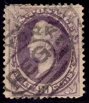 US Stamp #218 90c Purple Perry USED SCV $225