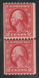 U.S. Scott #442 Washington - Coil Stamp - Mint Pair - Paste-Up Pair