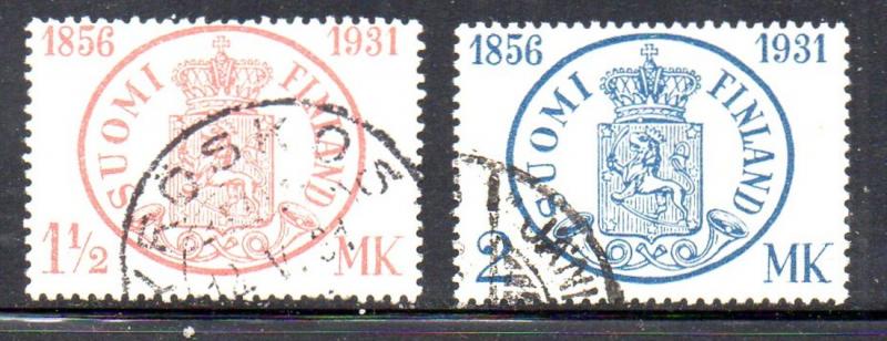 Finland Sc 182-3 1931 Stamp Anniversary stamp set used