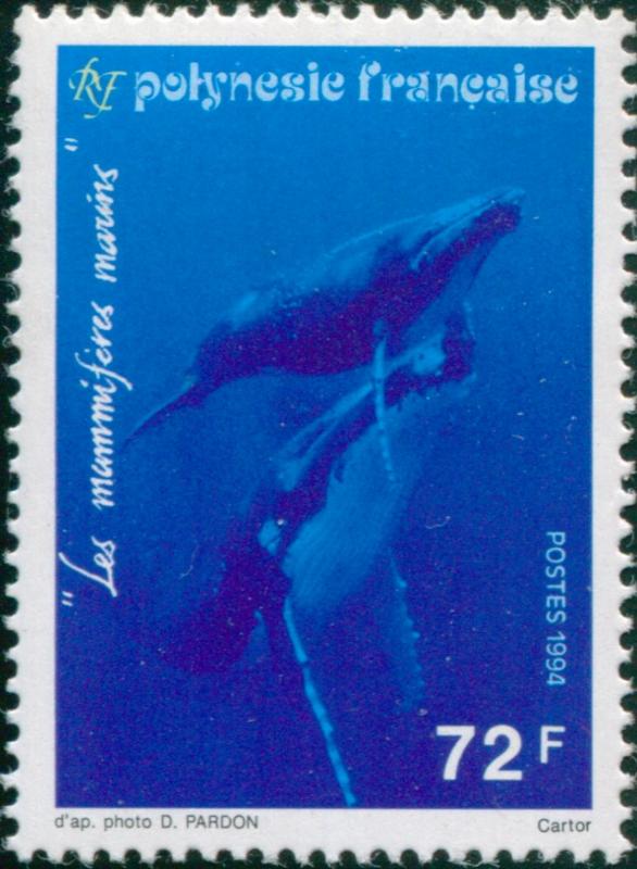 French Polynesia 1994 Sc#636,SG696 72f Humpback Whales MNH