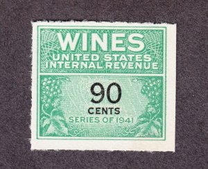 US RE144 90c Wines Revenue Series of 1942 Unused NGAI SCV $10