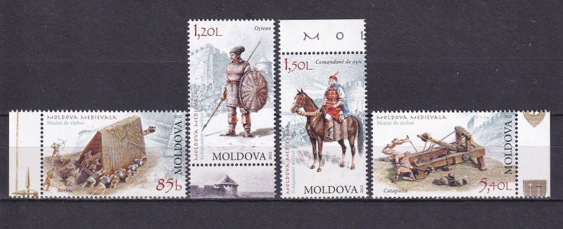 Moldova 2012 History Warriors Weapons Mi795-798 Stamps Set MNH